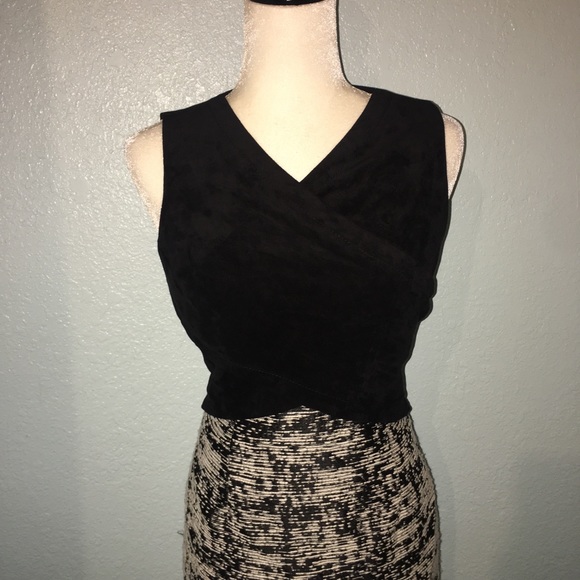 Calvin Klein Velvet Marled Sheath Dress Cross Over - Picture 2 of 5
